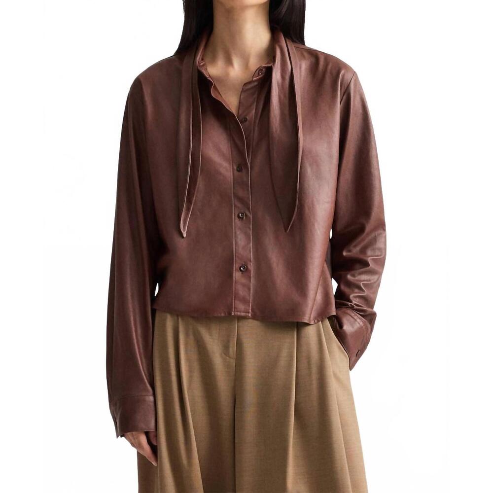 NEW TWP tie insert shirt in cigar